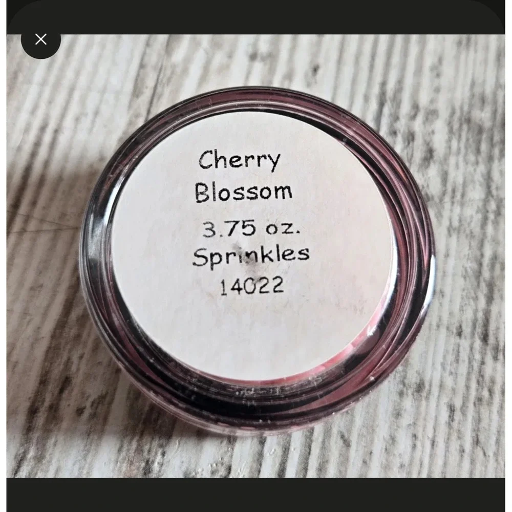 Pink Zebra Cherry Blossom Sprinkles Partial Jar 1 1/8 oz with Container Wax...